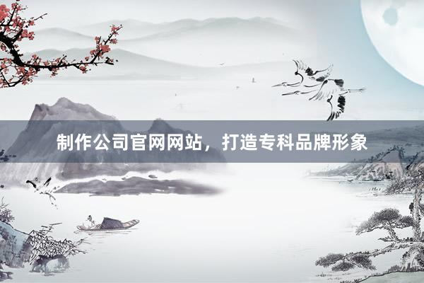 制作公司官网网站，打造专科品牌形象